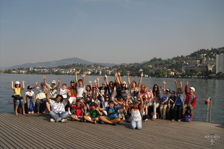 Group of students by the lake